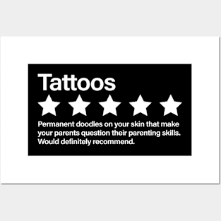 Tattoos Sarcastic Review, Five Stars, Would Recommend! Posters and Art